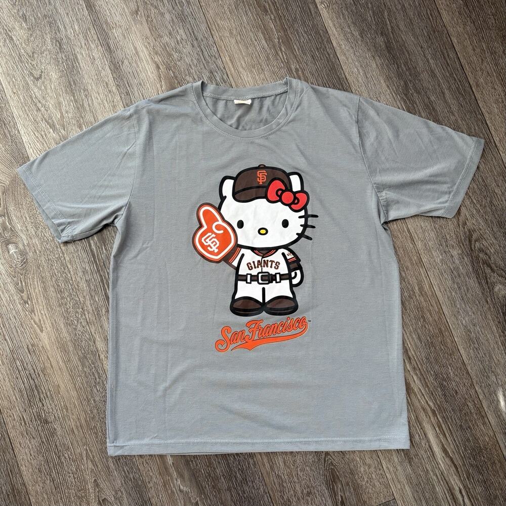 San Francisco Giants x Sanrio Hello Kitty Graphic Tee Unisex Gray Size M